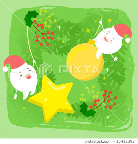 tooth with christmas tooth with christmas 33432392