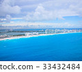 Looking down at Cancun from above 33432484