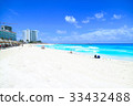 Cancun white sand beach and emerald green sea 33432488
