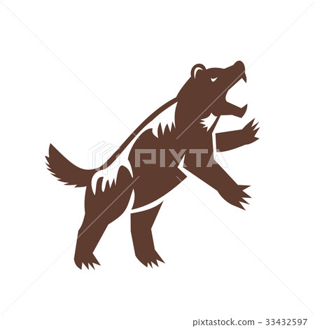 Wolverine Standing Hind Legs Retro Wolverine Standing Hind Legs Retro 33432597