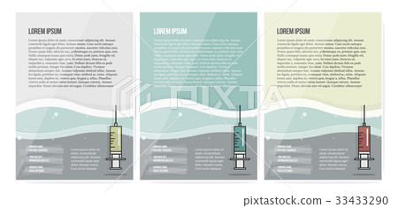 Syringe symbol on vector set brochure design 33433290