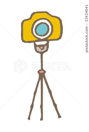 Camera with stand [Line drawing, Series] 33434041