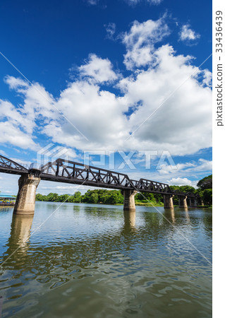 Bridge River Kwai with sky in Kanchanaburi 33436439