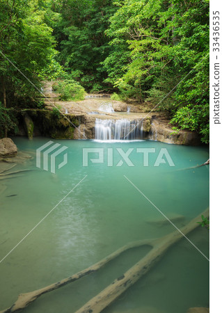 Erawan Waterfall in Kanchanaburi, Thailand Erawan Waterfall in Kanchanaburi, Thailand 33436535