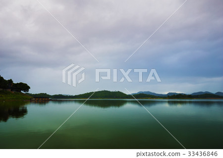 view of river and mountain in Kanchanaburi 33436846