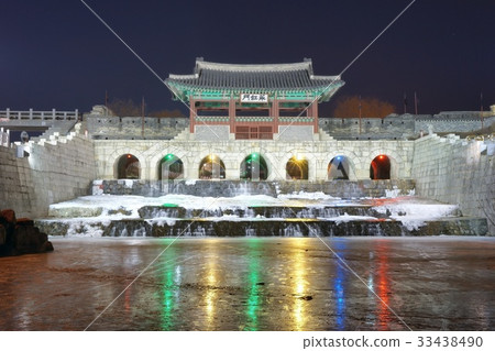 夜景，Hwanghwamun，水原華城，水原，京畿道 33438490