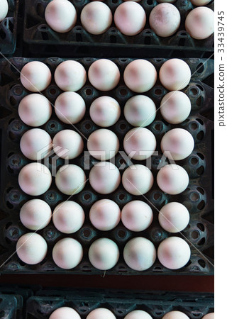 Eggs from duck farm in the package for sale. 33439745
