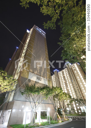 Night view, Apartment, Osan, Gyeonggi-do 33440890