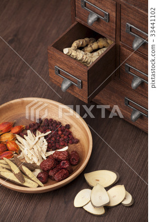 魚腥草，溶解劑，甘草，大棗，黃芪，梔子，Omija，醫藥 33441102