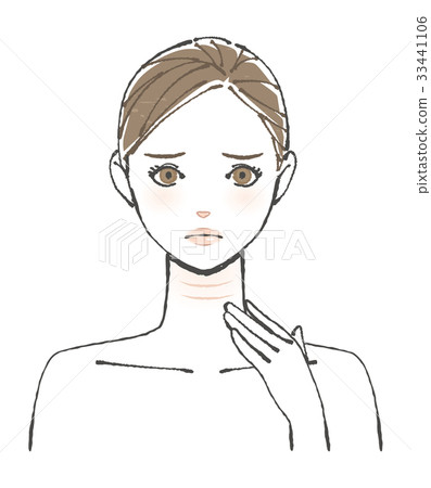 老化脖子皺紋例證 33441106