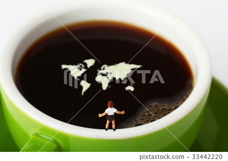 咖啡，豆，微型，合成 33442220