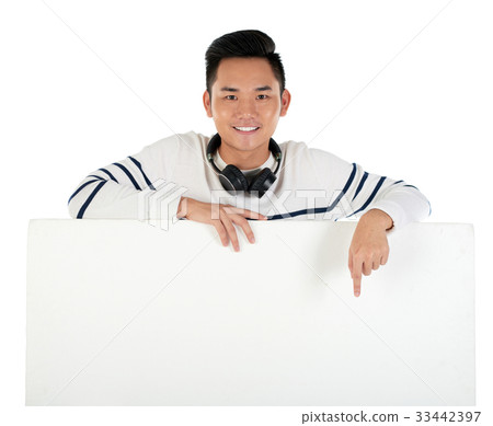 Pointing at placard 33442397