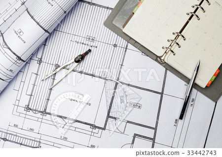 筆，三角形，指南針，藍圖，日記 33442743