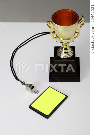 體育，獎杯，口哨，警告卡 33443521