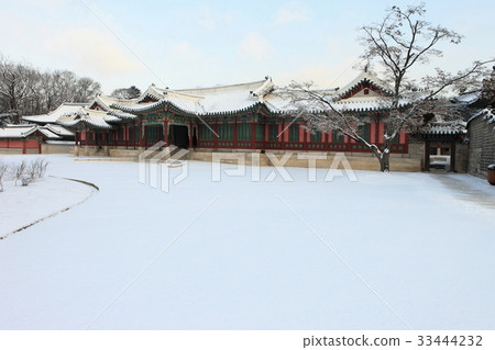 雪，冬天，神聖的花園，昌德宮，鐘路區，首爾 33444232
