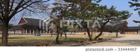 Gyeonghoeru (National Treasure No.224), Gyeongbokgung Palace, Jongno-gu, Seoul, Panorama 33444407