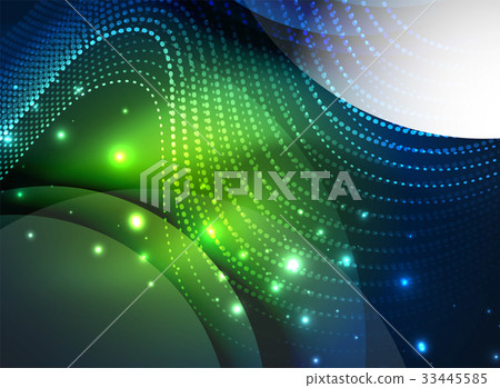 Glowing wave created with particles on dark color Glowing wave created with particles on dark color 33445585
