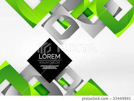 Squares geometric shapes in light grey 3d space 33449991