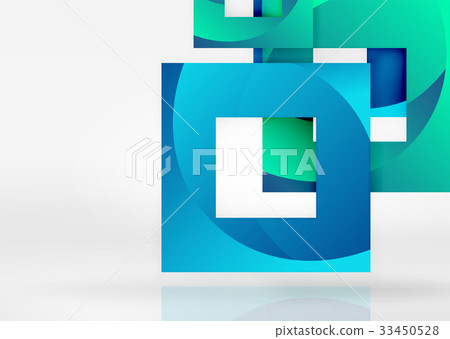 Squares geometric shapes in light grey 3d space Squares geometric shapes in light grey 3d space 33450528