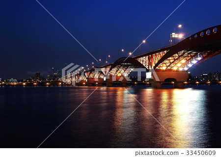 夜景,城山橋,漢江,首爾 夜景,城山橋,漢江,首爾 33450609