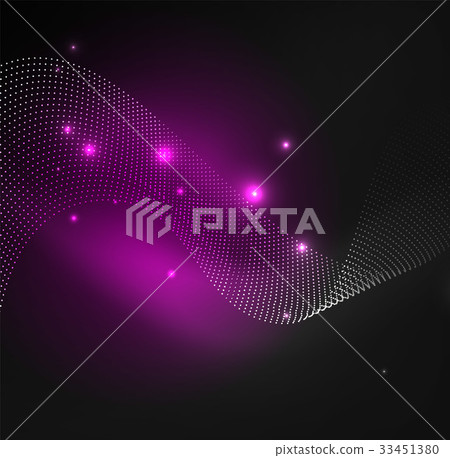 3D illuminated wave of glowing particles 33451380