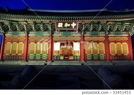 夜景,中國畫(寶藏819號),德壽宮,中區,首爾 夜景,中國畫(寶藏819號),德壽宮,中區,首爾 33451453