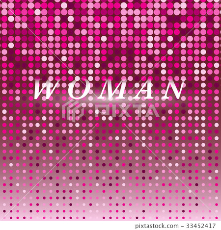 Woman on pink dot halftone abstract background 33452417