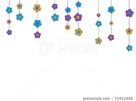 Blue and purple retro floral ornament 33452898