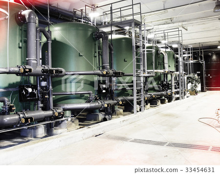 water treatment tanks at power plant 33454631