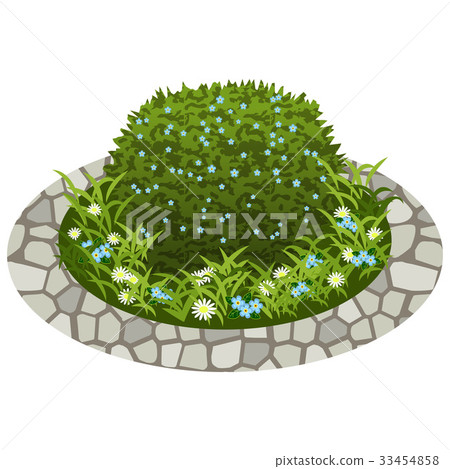 Garden flowers asset. Bushes and flowers 33454858