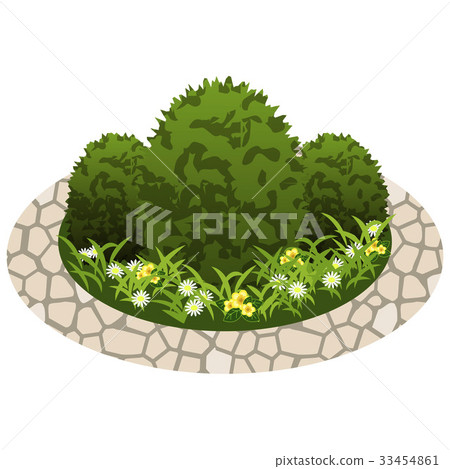 Garden flowers asset. Bushes and flowers 33454861