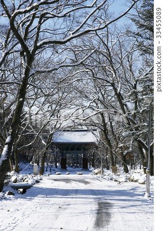 Snow, winter, work order, Jinsansa, Gimje, Jeonbuk 33455089