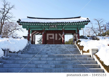 雪，冬天，入口，Ojukheon，江陵，江原道 33455153