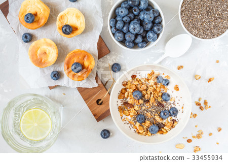 granola with yogurt and mini cheesecakes granola with yogurt and mini cheesecakes 33455934