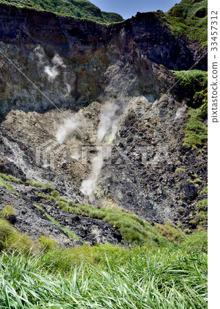 山景 火山 陽明山 風景 台灣 火山 小油坑 噴氣孔 植物 水氣 煙 噴氣孔 登山 爬山 七星山 33457312