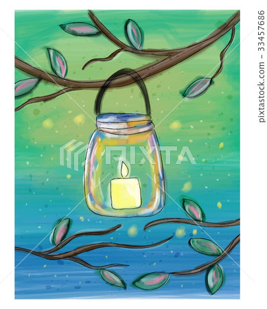 Candle in the mason jar watercolor doodle Candle in the mason jar watercolor doodle 33457686