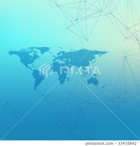Political World Map with global technology 33458642