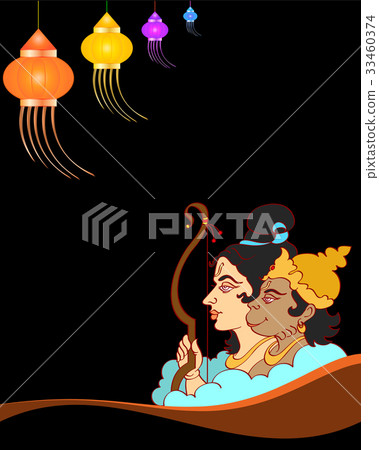 Lord Rama With Hanuman Ape (Monkey) God Lord Rama With Hanuman Ape (Monkey) God 33460374