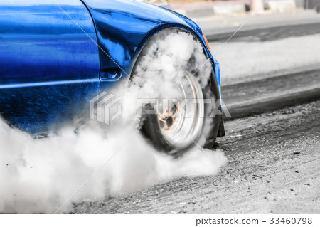 Front wheel drive drag racing car at start line Front wheel drive drag racing car at start line 33460798
