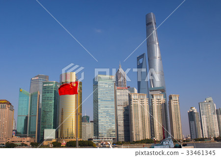Blue sky Shanghai, financial district Blue sky Shanghai, financial district 33461345