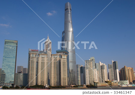 Blue sky Shanghai, financial district Blue sky Shanghai, financial district 33461347
