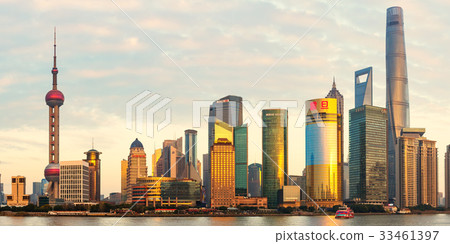 Blue sky Shanghai, financial district Blue sky Shanghai, financial district 33461397
