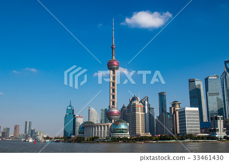 Blue sky Shanghai, financial district Blue sky Shanghai, financial district 33461430