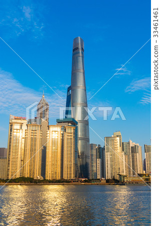 Blue sky Shanghai, financial district Blue sky Shanghai, financial district 33461461