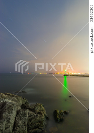 姬路市，高aka部海岸的夜景（兵庫縣姬路市，姬路市） 33462303
