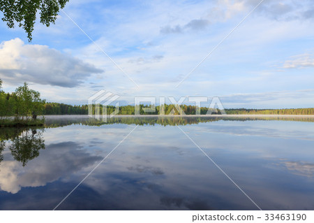Summer lake scape at morning Summer lake scape at morning 33463190