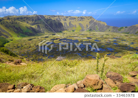 Rano Kau volcano crater in Easter Island 33463978