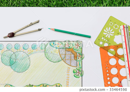 Landscape architect design backyard plan for villa 33464598