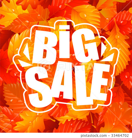 Big Sale Lettering and Autumn Seamless Pattern Big Sale Lettering and Autumn Seamless Pattern 33464702
