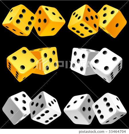 Vector pair of dice icon set 33464704